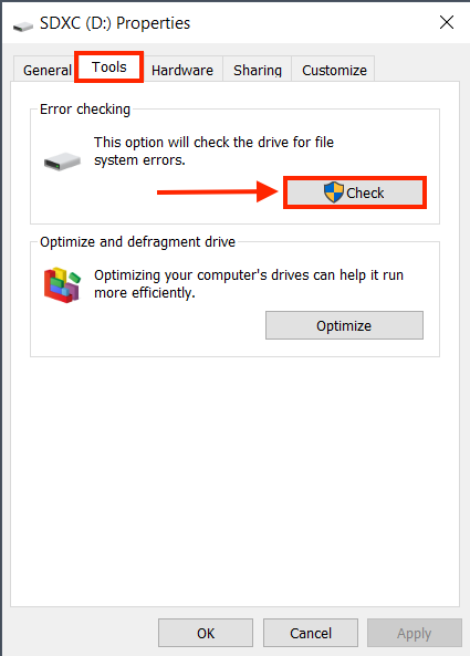 Windows Error-checking tool