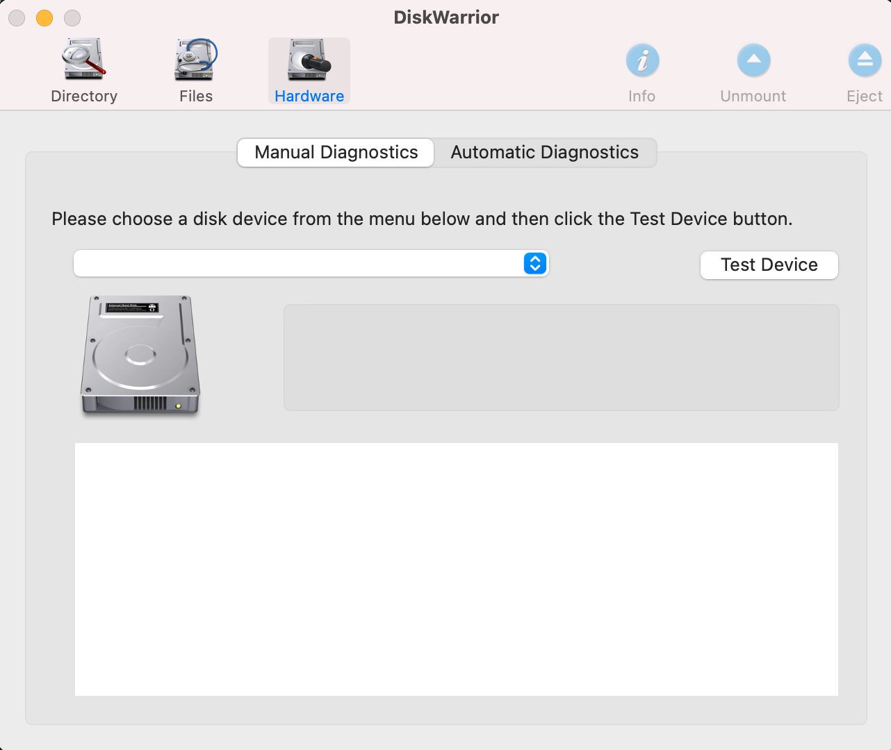 scan hardware with diskwarrior