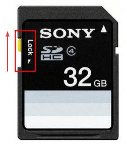 sliding the SD card lock hatch