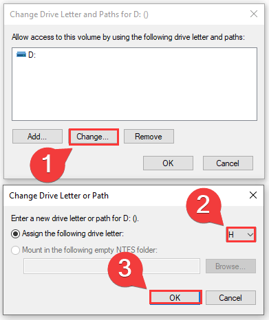 changing drive letter