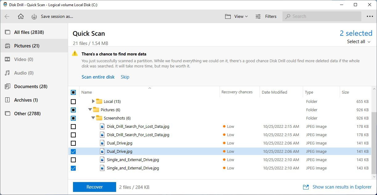 Disk Drill Select Files For Recovery