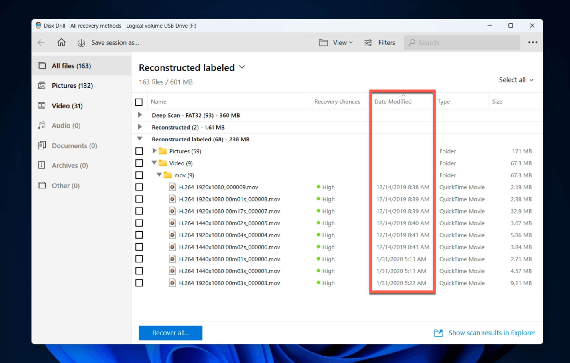 Sort Files by Date Modified