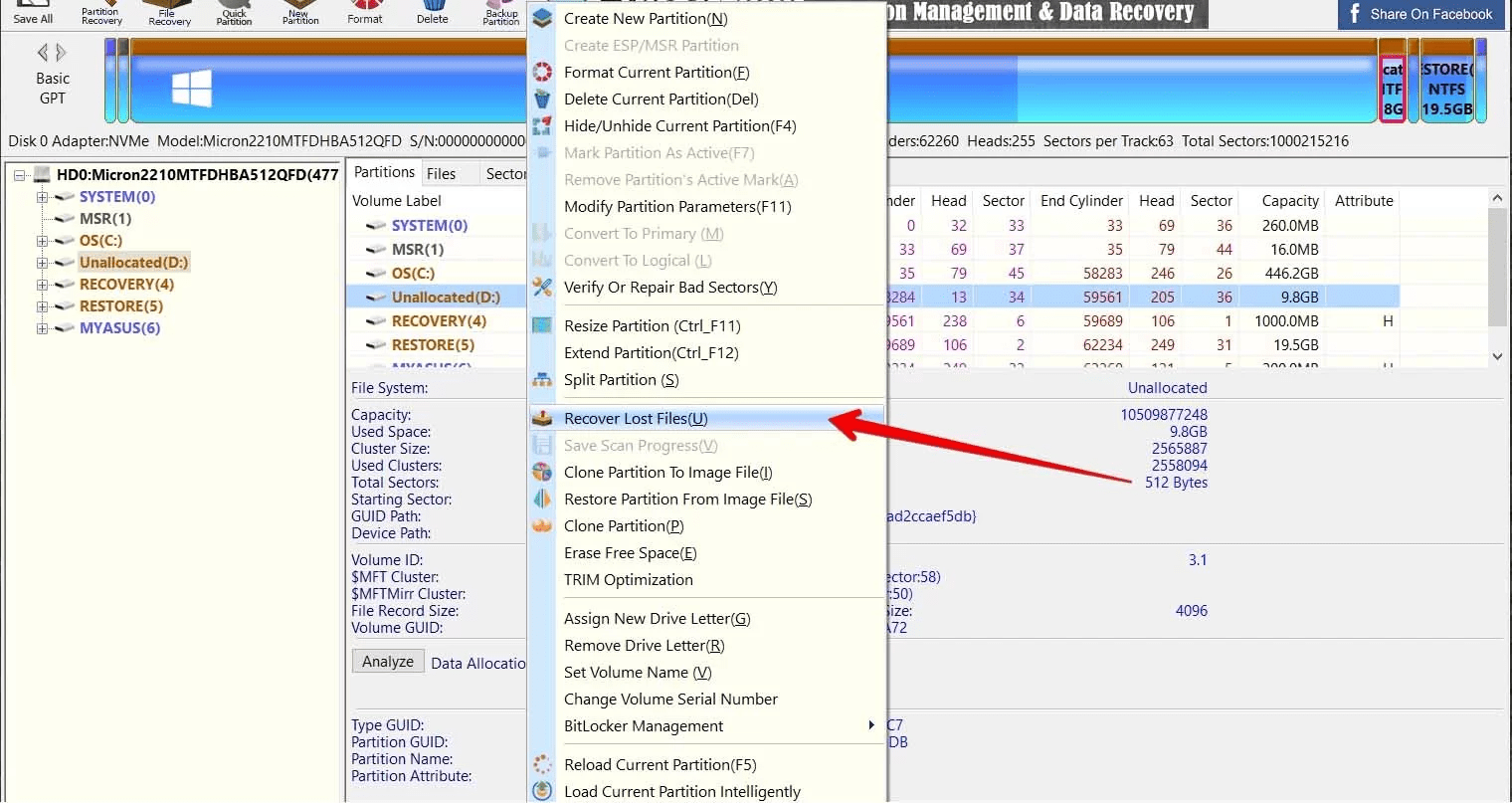 diskgenius data recovery walkthrough