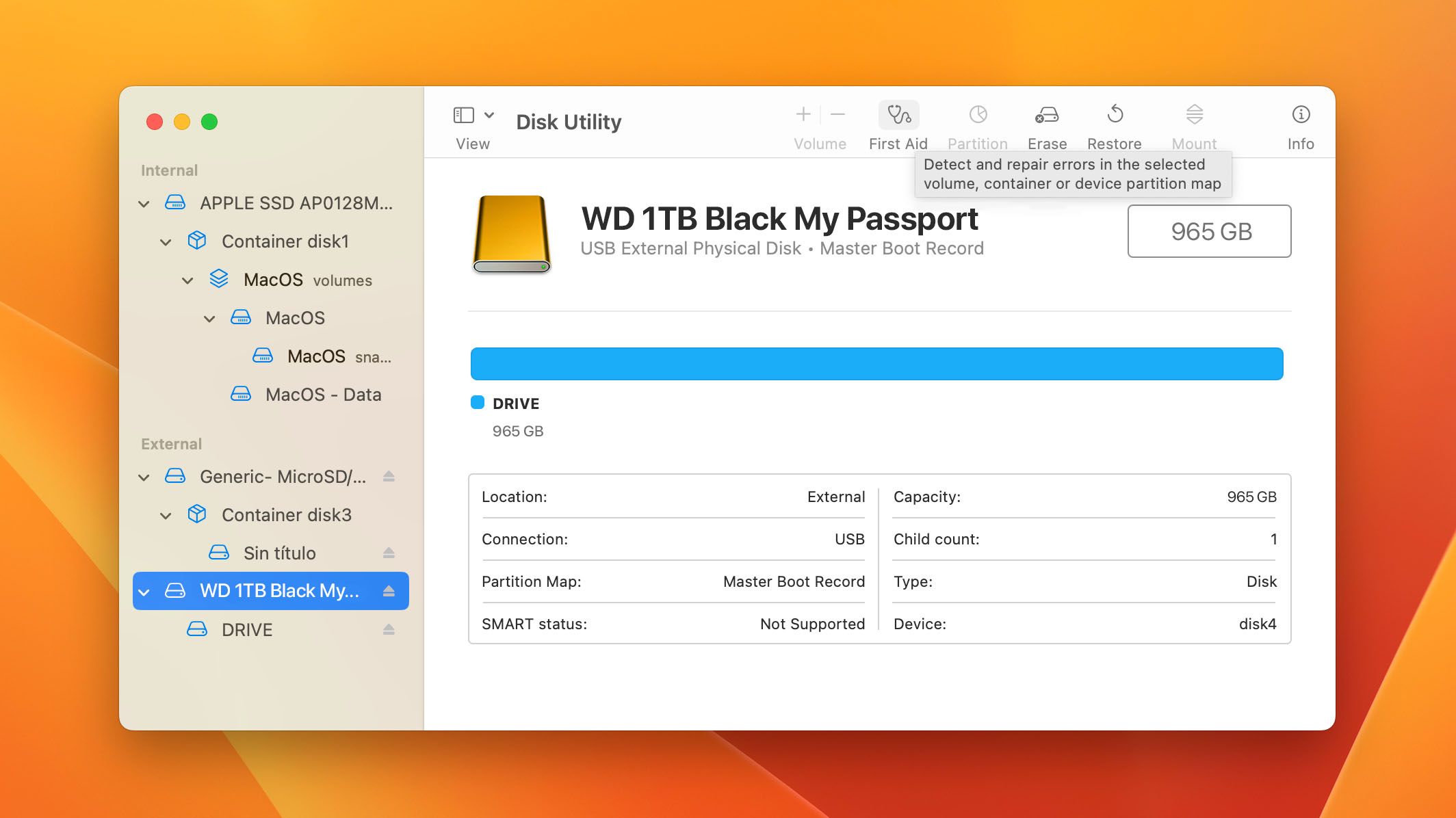 Run First Aid to Repair Your WD Drive’s Error