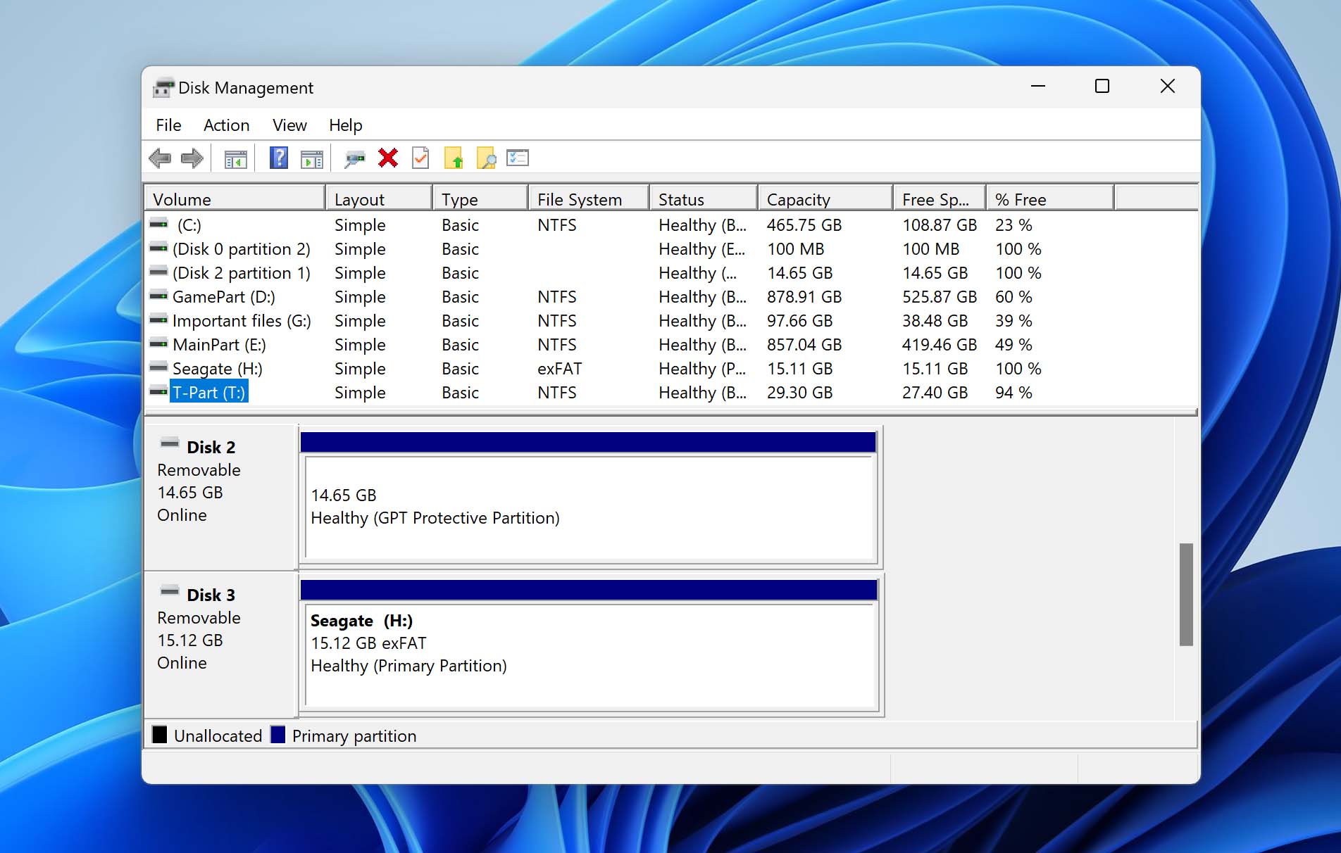 seagate drive in disk management