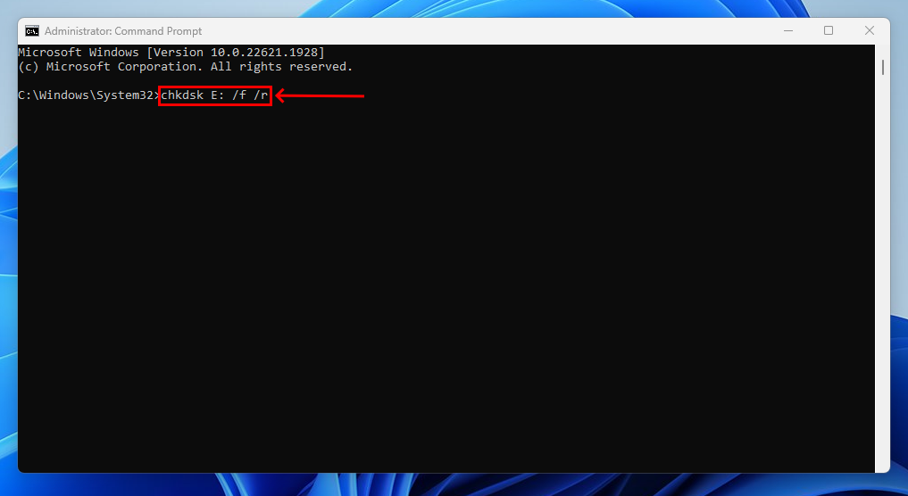 Input menu in Command Prompt