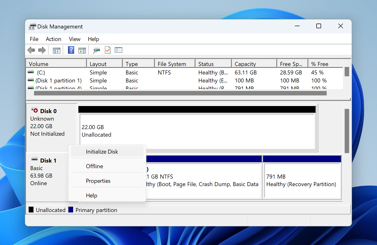 Initialize Disk