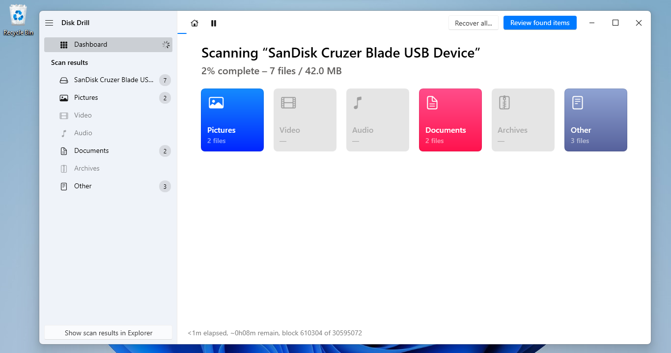 Disk Drill Scanning