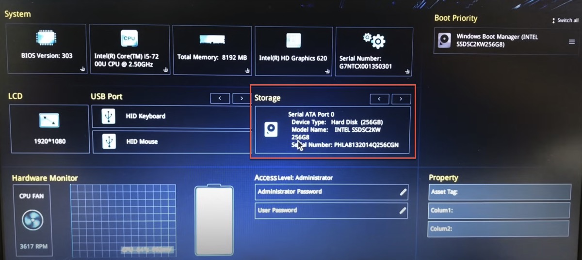 asus bios settings