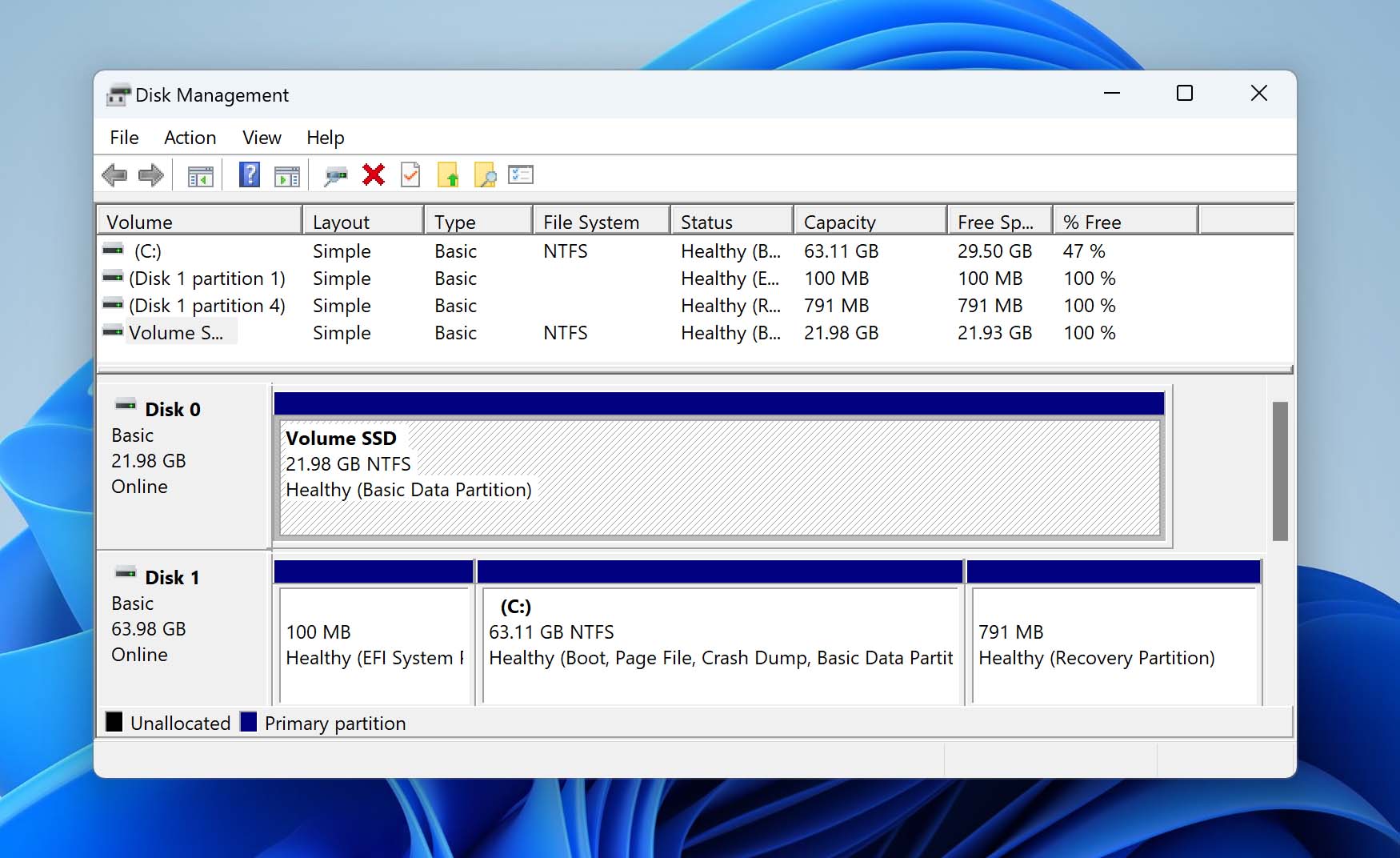 open disk management