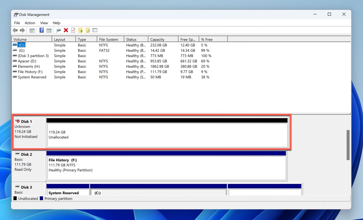 ssd unallocated in disk utility