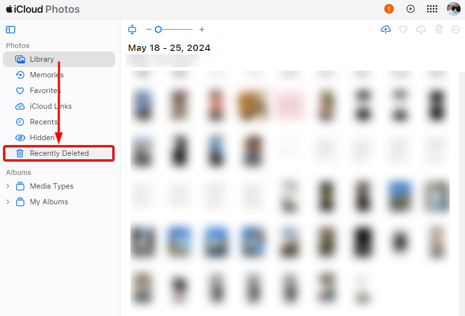 icloud photos go to recently deleted