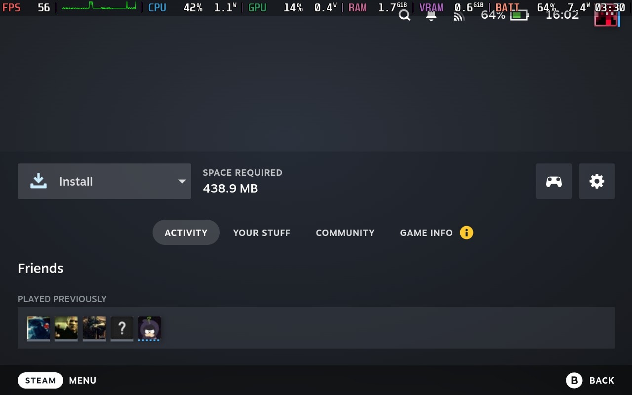 Steam Deck Install Selected Game