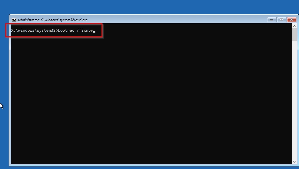 Windows RE BootRec /FixMBR