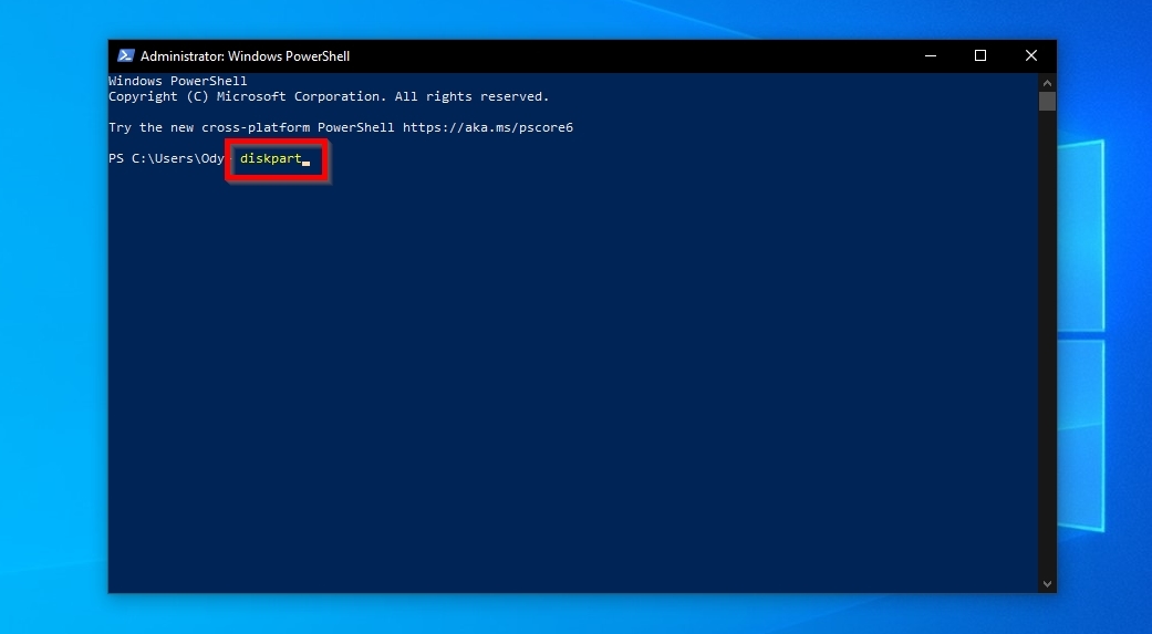 DiskPart Launching From Elevated PowerShell