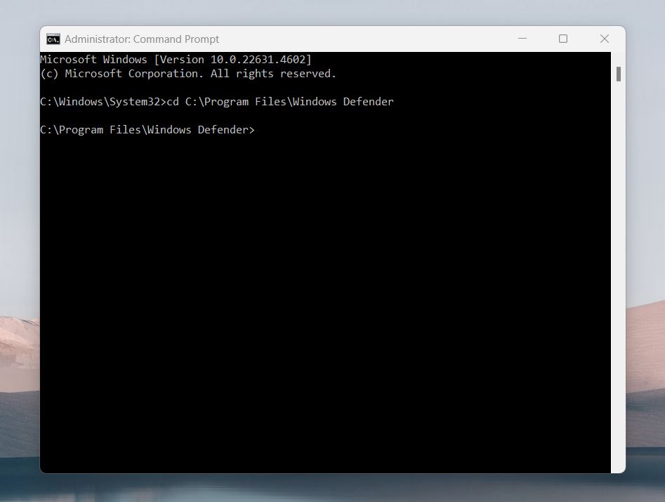 Navigate to the Windows Defender folder