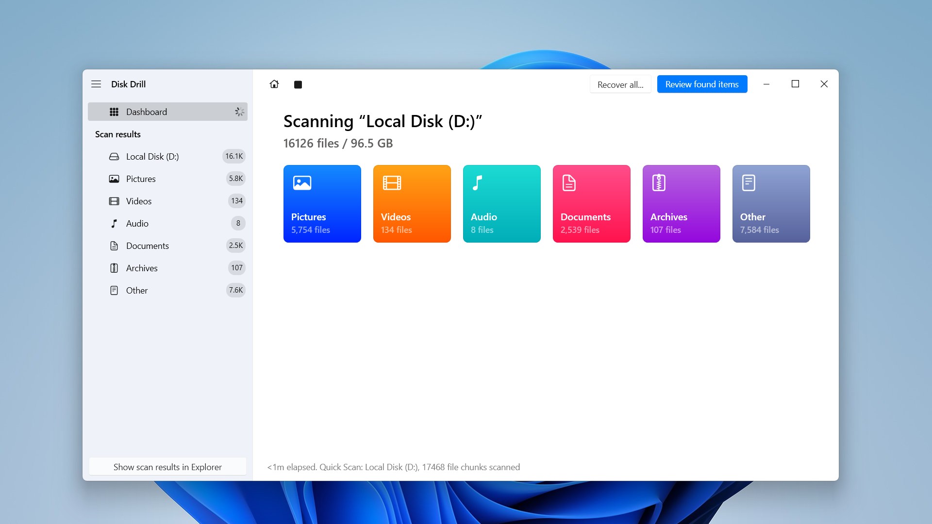 disk drill scanning interface