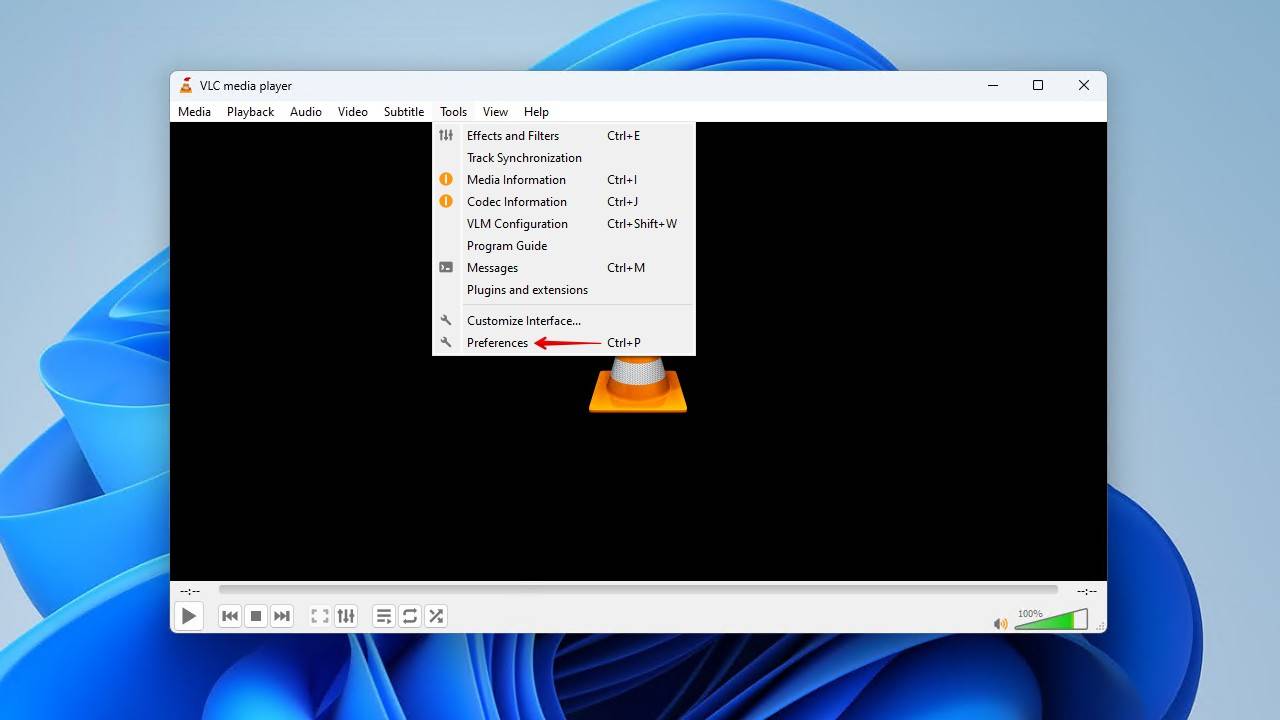 VLC preferences.