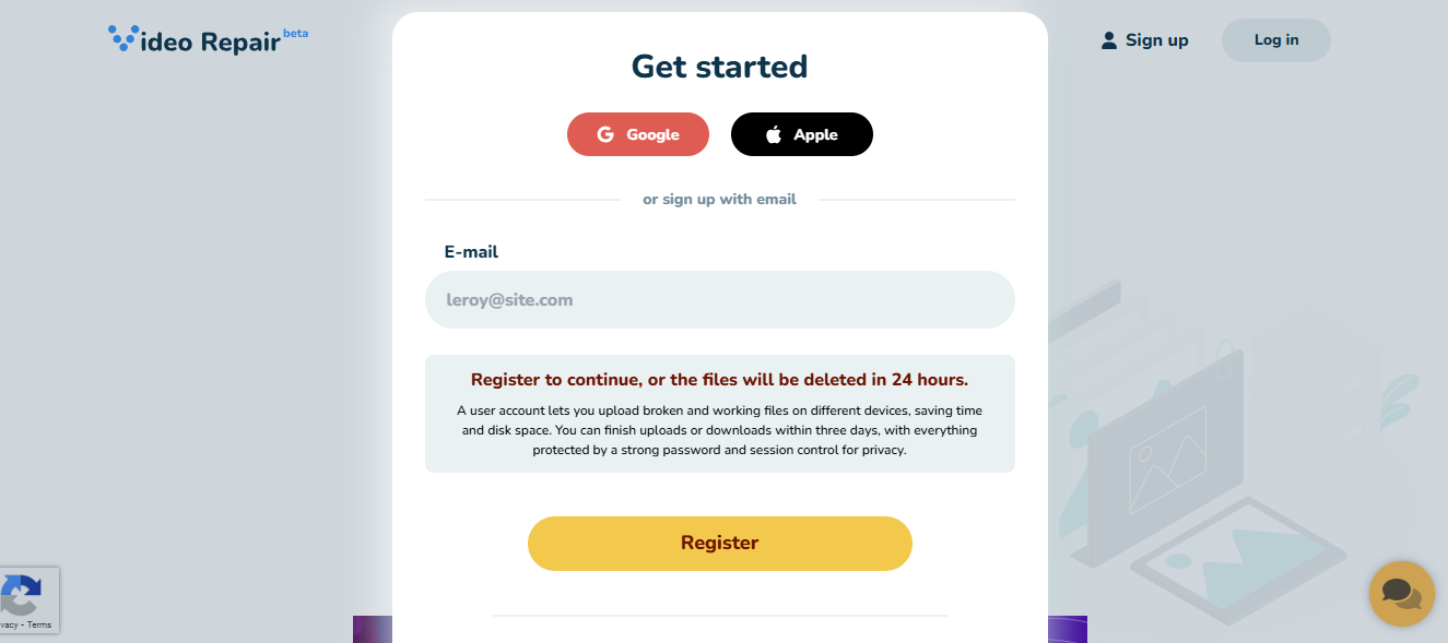 Register account