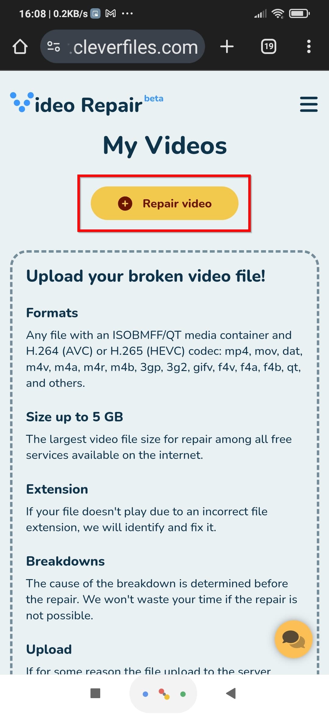 Clever Online Video Repair Select Video To Repair