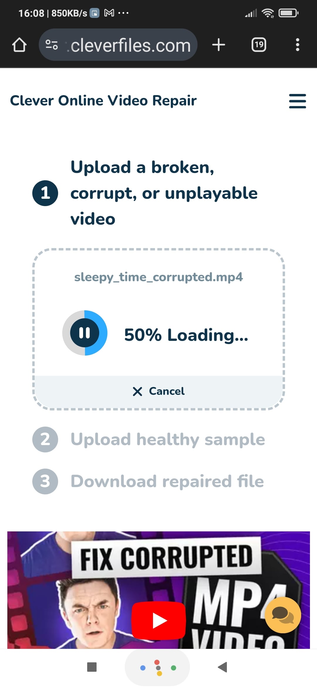 Clever Online Video Repair Uploading Corrupted Video